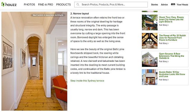 Projects featured on Houzz Website