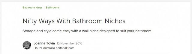 Featured on Houzz - Nifty Ways with Bathroom Niche
